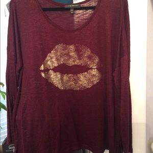 LADIES LANE BRYANT  PLUS SZ 18/20 MAROON TOP